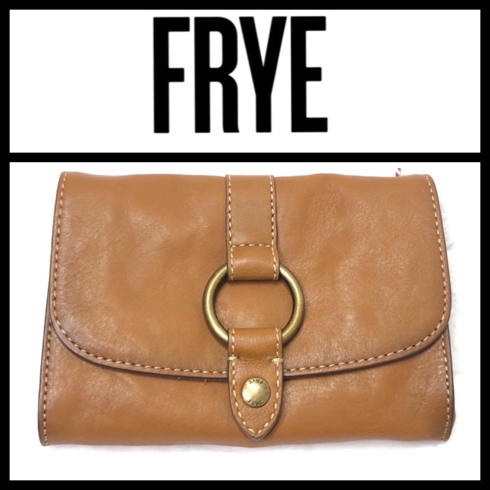Frye Beige Leather Ring Crossbody Shoulder Bag